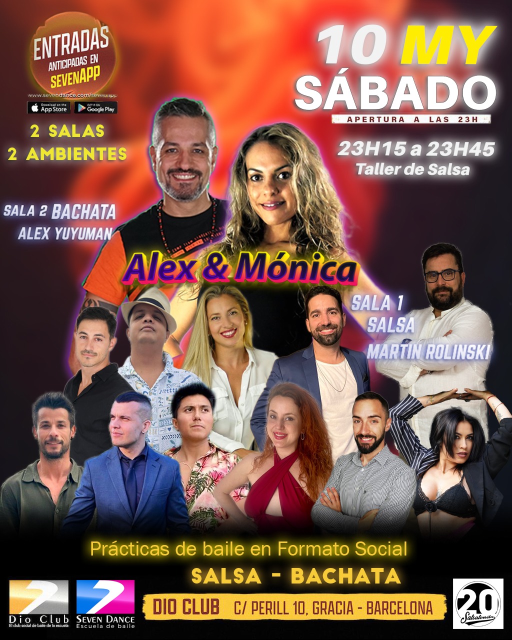 Escuela de Baile Seven Dance Barcelona con prácticas y clases de baile, bachata y salsa