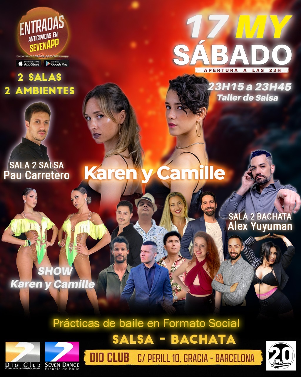 Escuela de Baile Seven Dance Barcelona con prácticas y clases de baile, bachata y salsa