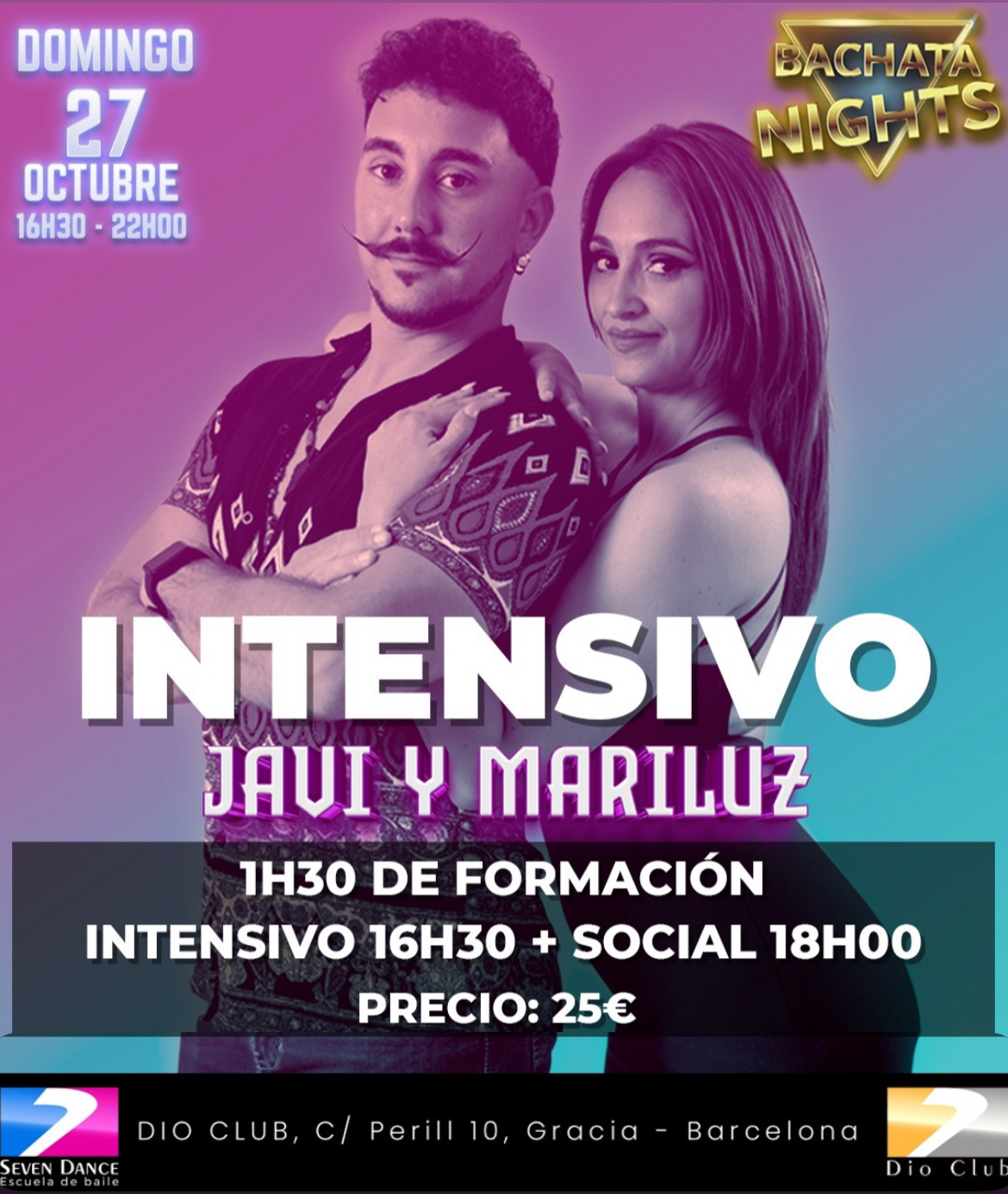 Escuela de Baile Seven Dance Barcelona con prácticas y clases de baile, bachata y salsa