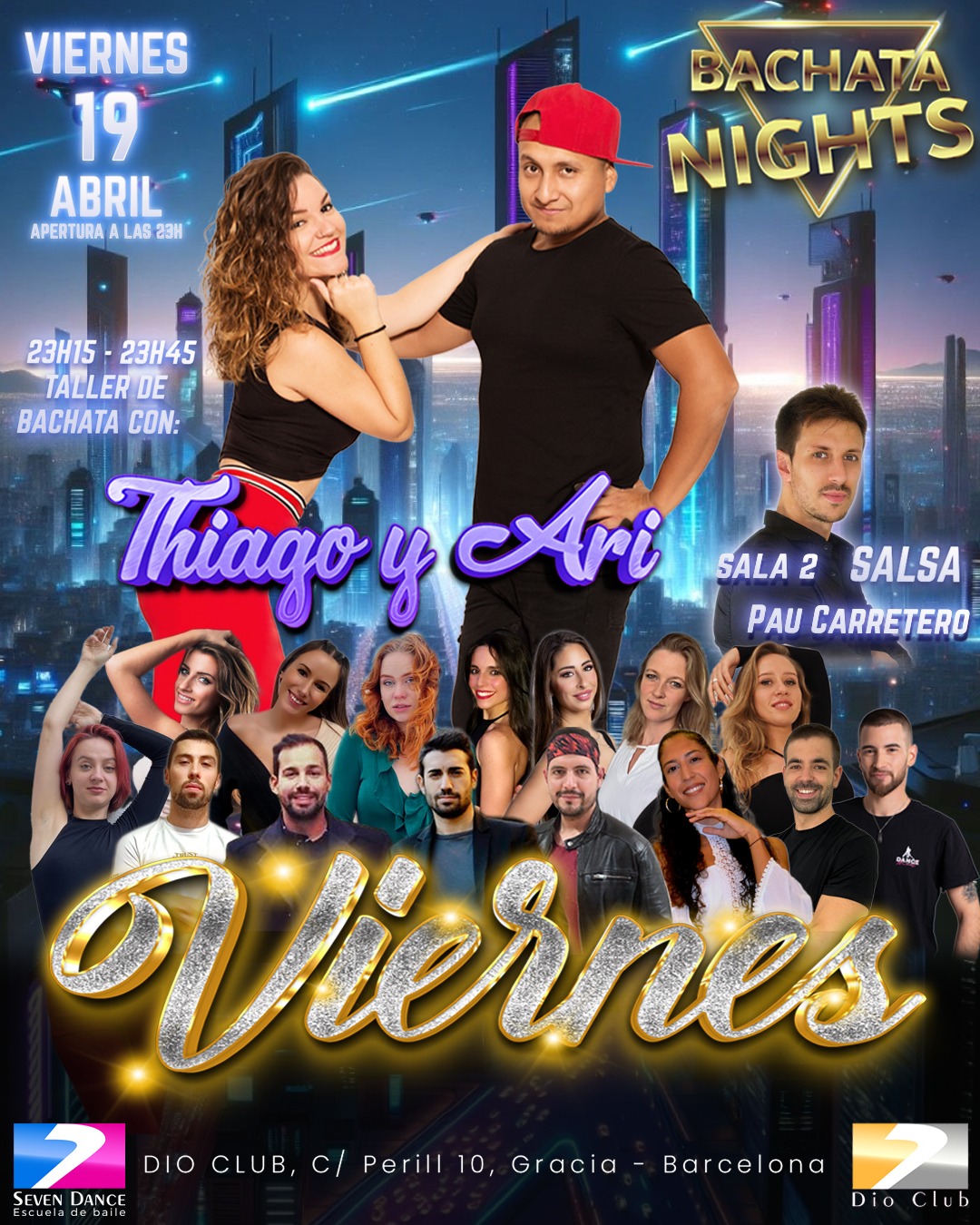 Escuela de Baile Seven Dance Barcelona con prácticas y clases de baile, bachata y salsa