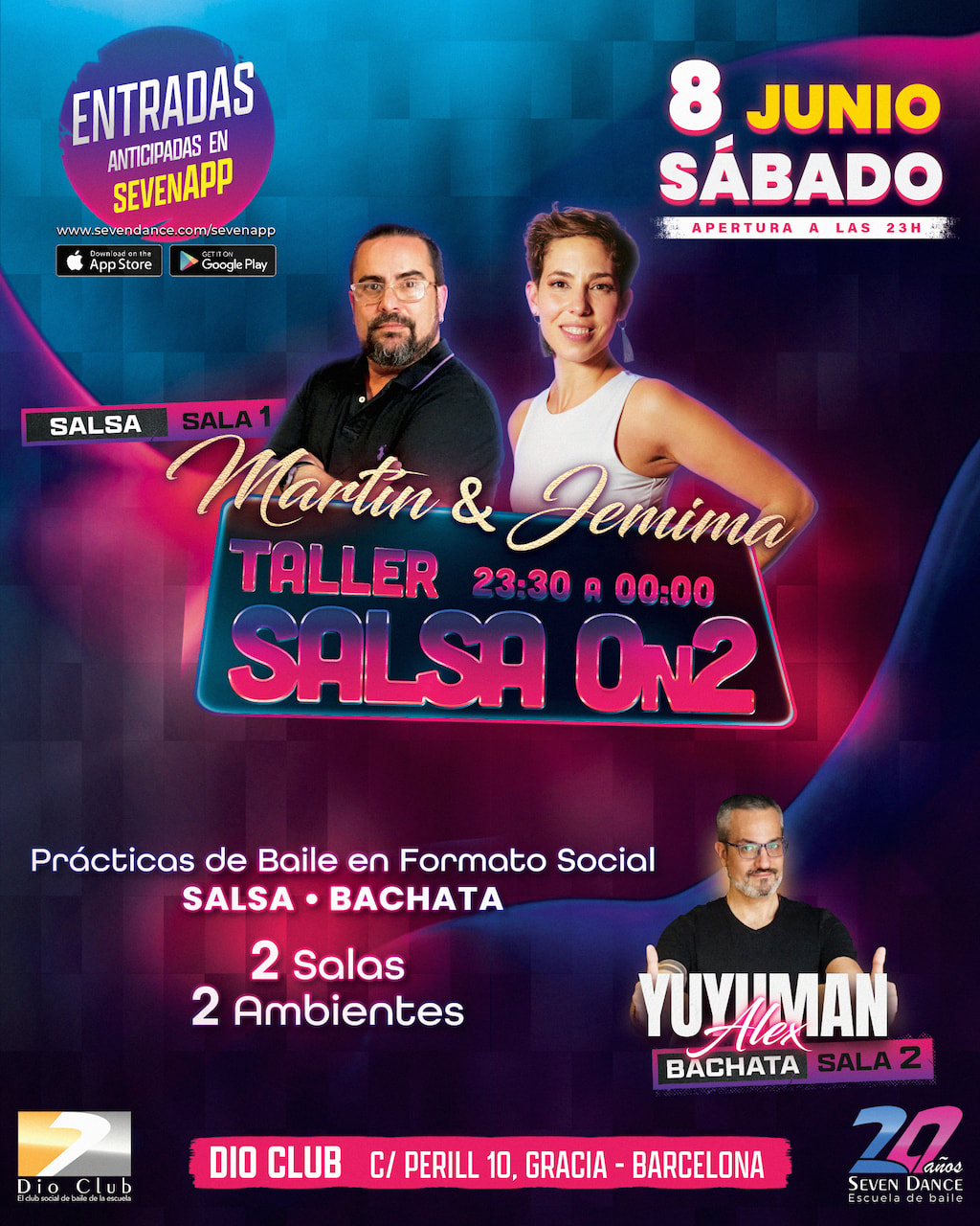 Escuela de Baile Seven Dance Barcelona con prácticas y clases de baile, bachata y salsa