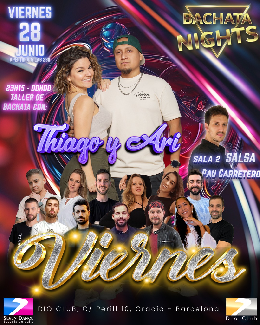 Escuela de Baile Seven Dance Barcelona con prácticas y clases de baile, bachata y salsa