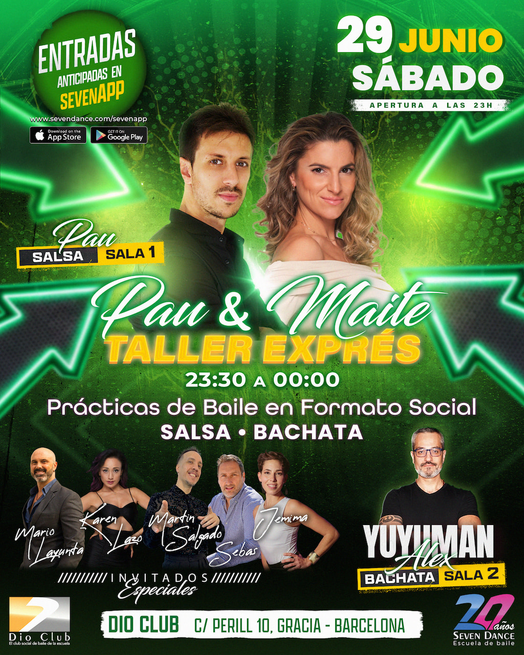 Escuela de Baile Seven Dance Barcelona con prácticas y clases de baile, bachata y salsa