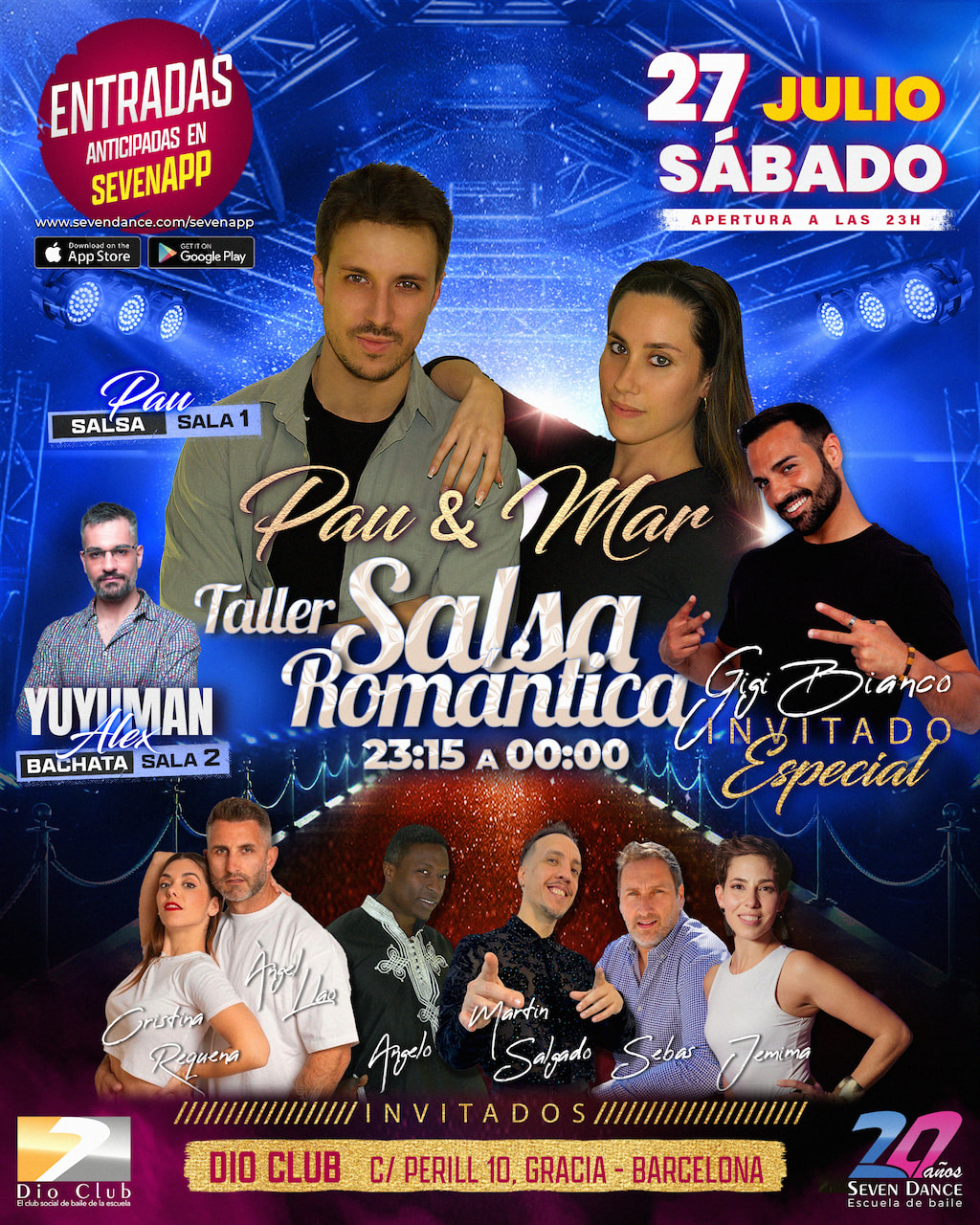 Escuela de Baile Seven Dance Barcelona con prácticas y clases de baile, bachata y salsa