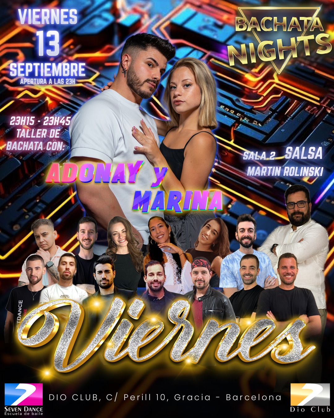 Escuela de Baile Seven Dance Barcelona con prácticas y clases de baile, bachata y salsa