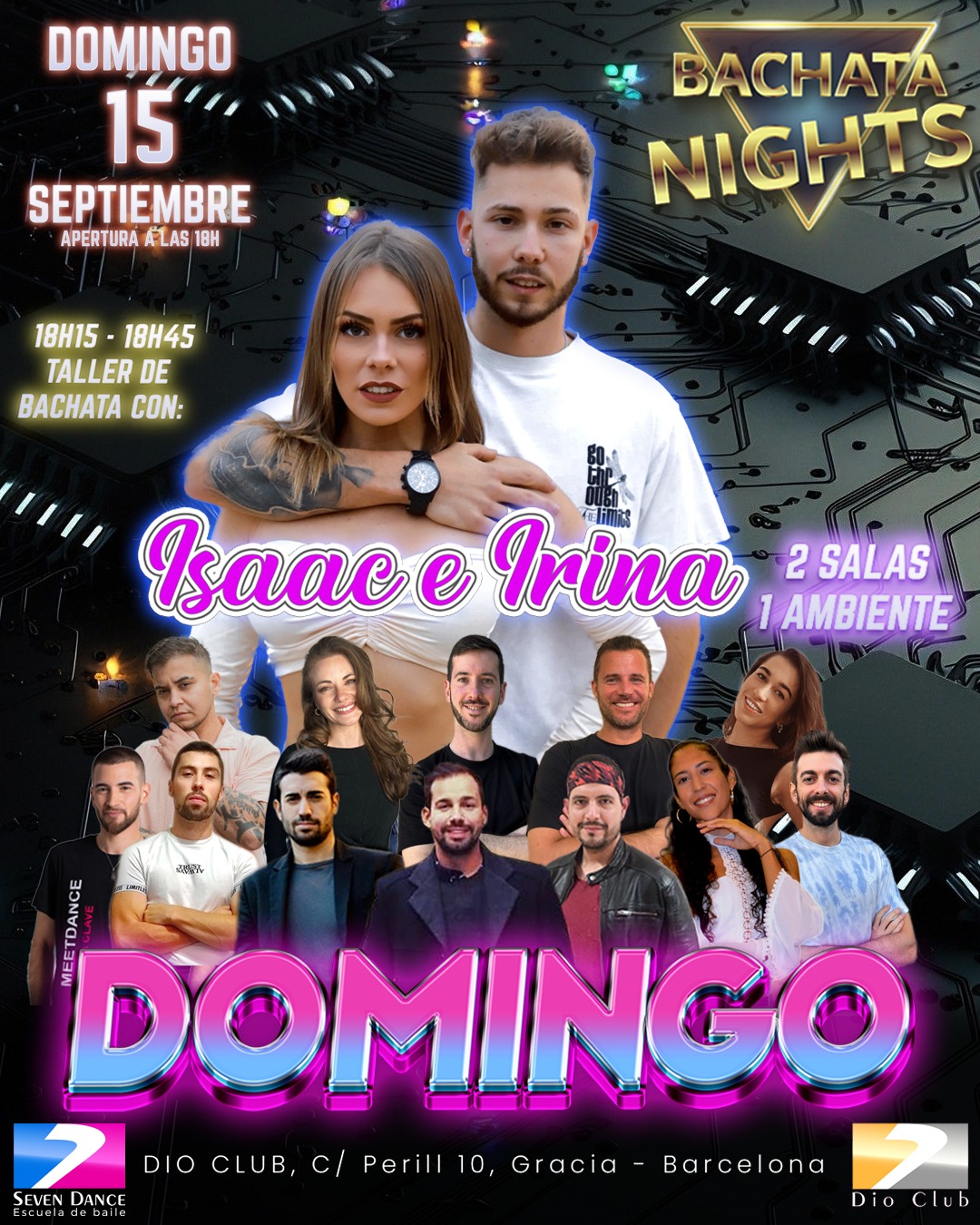 Escuelas de Baile Seven Dance Barcelona con prácticas y clases de baile, bachata y salsa