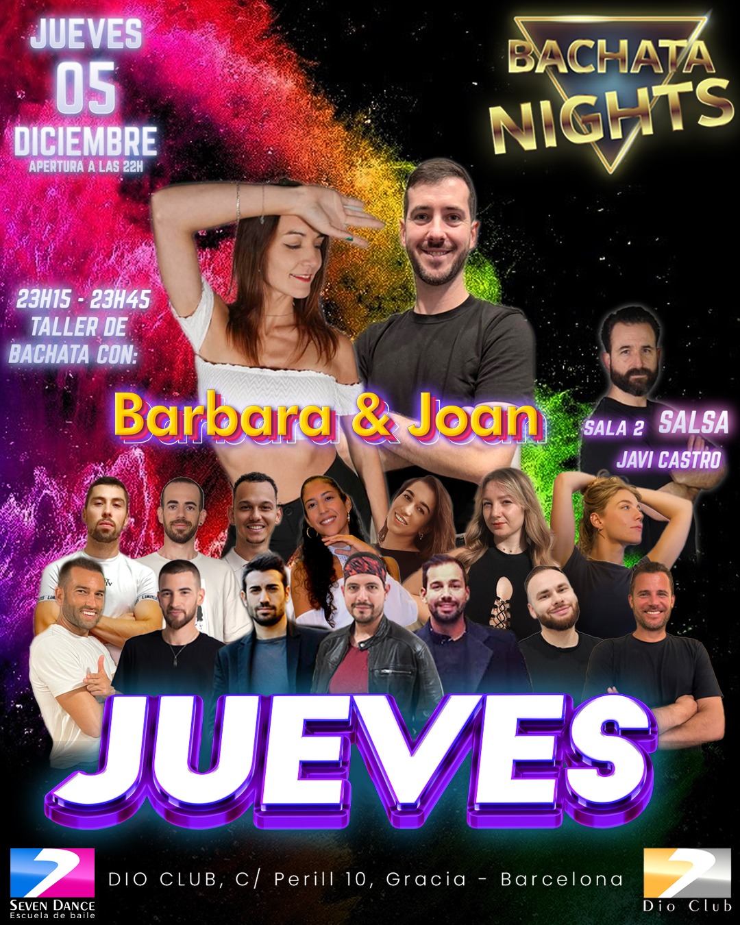 Escuela de Baile Seven Dance Barcelona con prácticas y clases de baile, bachata y salsa