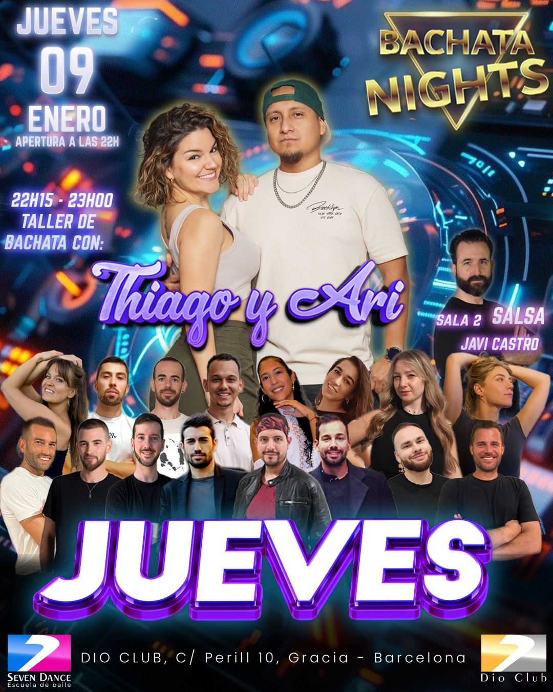 Escuela de Baile Seven Dance Barcelona con prácticas y clases de baile, bachata y salsa