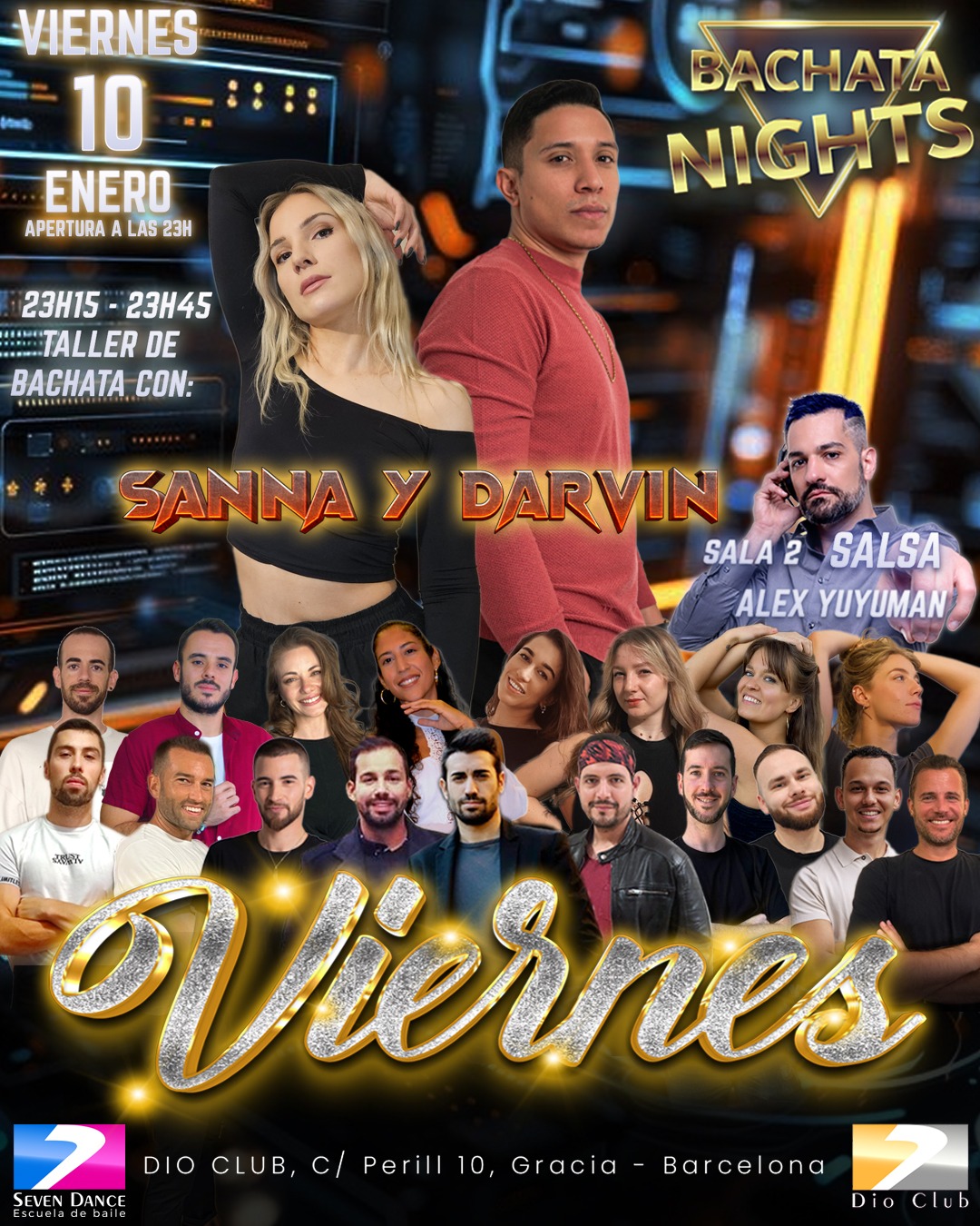 Escuela de Baile Seven Dance Barcelona con prácticas y clases de baile, bachata y salsa