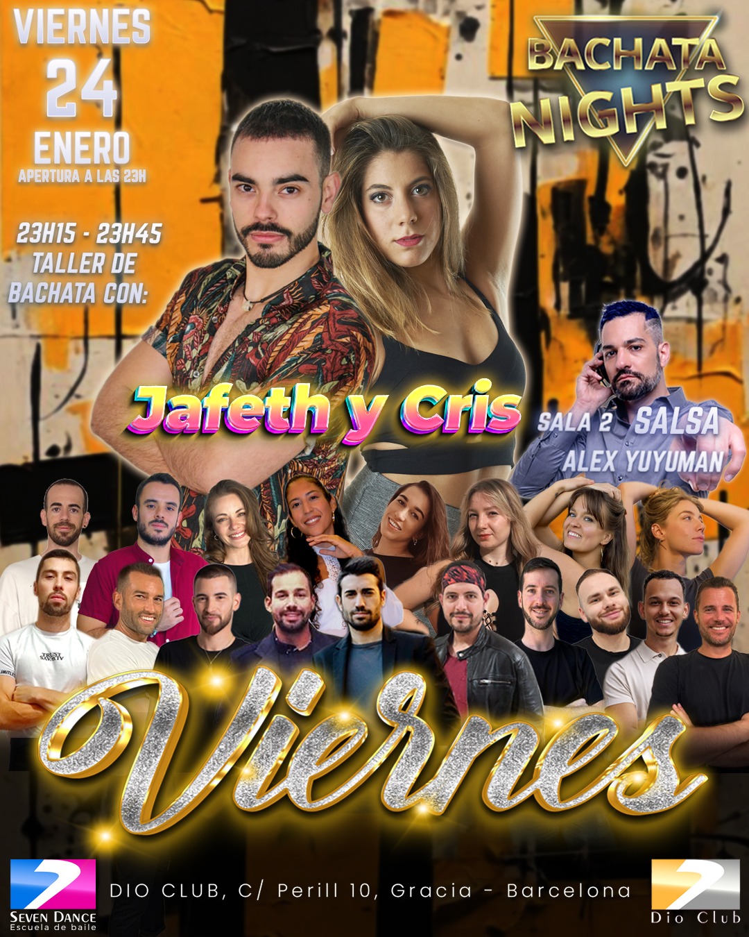 Escuela de Baile Seven Dance Barcelona con prácticas y clases de baile, bachata y salsa