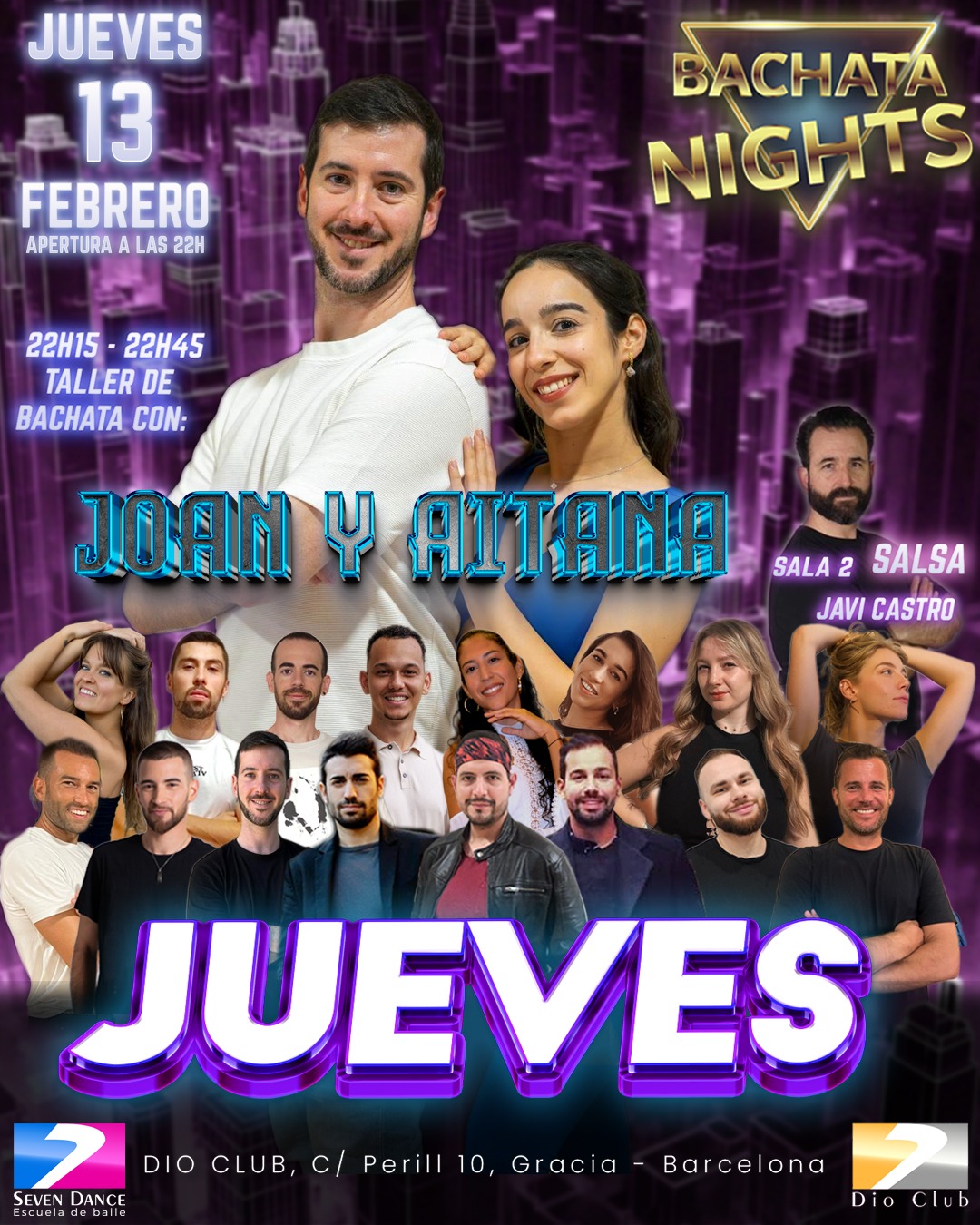 Escuela de Baile Seven Dance Barcelona con prácticas y clases de baile, bachata y salsa