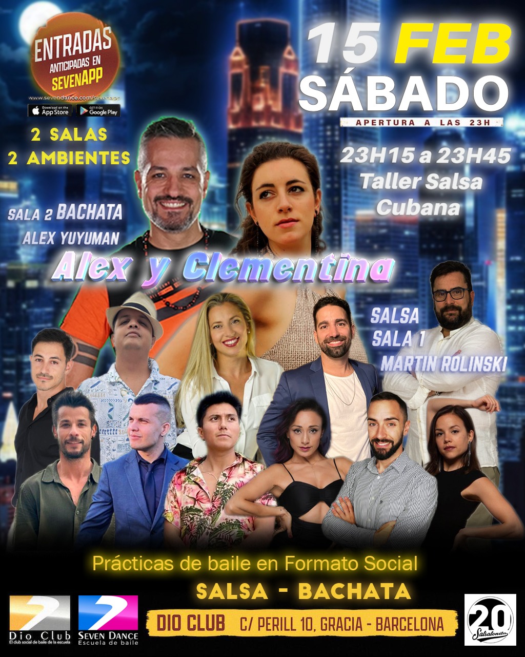 Escuela de Baile Seven Dance Barcelona con prácticas y clases de baile, bachata y salsa