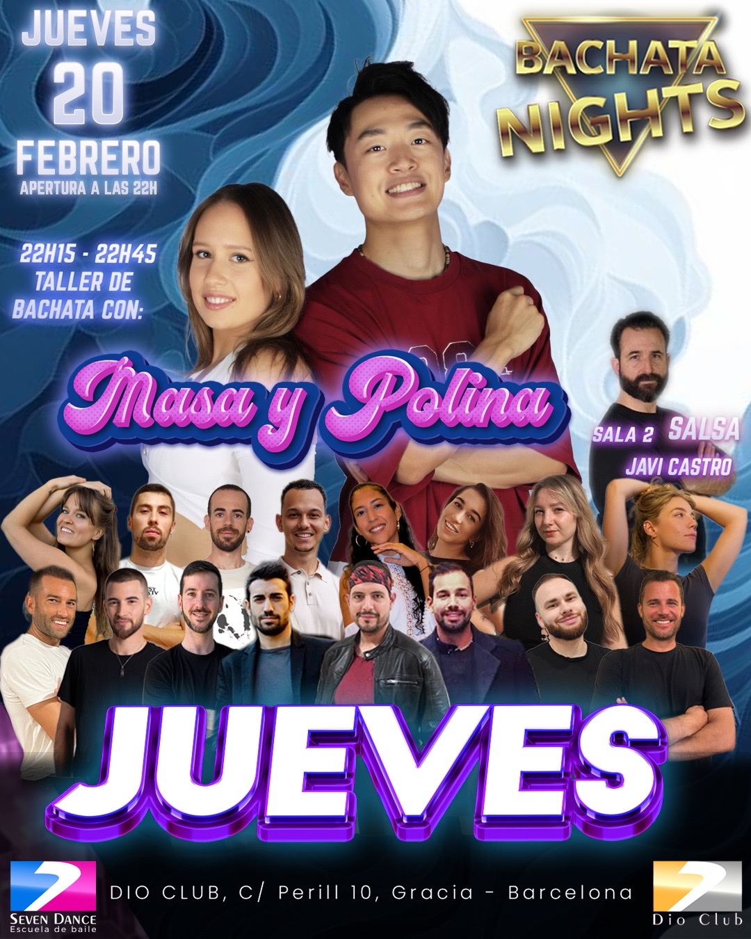 Escuela de Baile Seven Dance Barcelona con prácticas y clases de baile, bachata y salsa