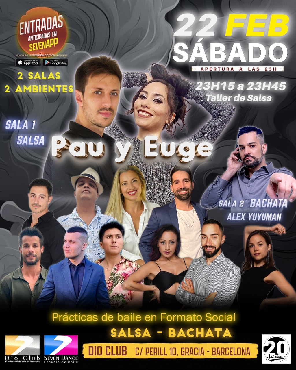Escuela de Baile Seven Dance Barcelona con prácticas y clases de baile, bachata y salsa