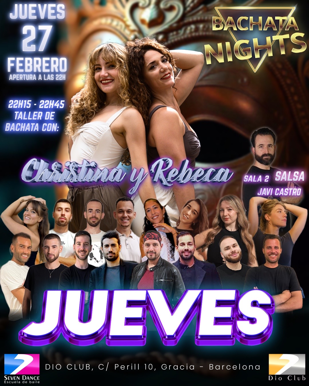 Escuela de Baile Seven Dance Barcelona con prácticas y clases de baile, bachata y salsa