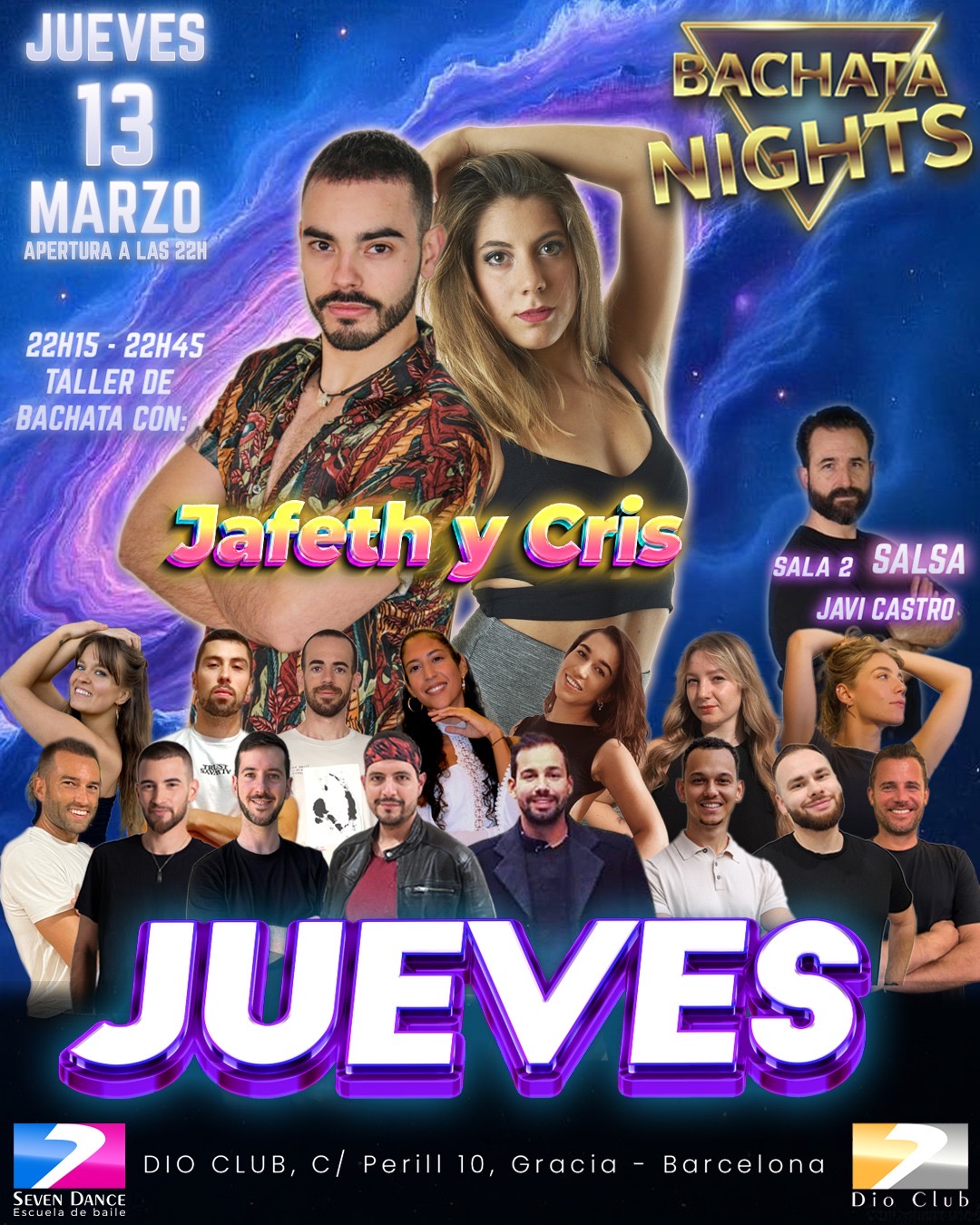 Escuela de Baile Seven Dance Barcelona con prácticas y clases de baile, bachata y salsa